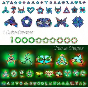 Magnet Pyramid Glow: 1 Cube To 1 Billion Shapes, 15pcs 12 Puzzles+ 243 Magnets, Glowing Toy - 1 of 4