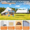 AMERLIFE Canvas Bell Tent for Camping, 4-Season Waterproof Glamping Tent with Stove Jack & Mesh Windows, Family Yurt Shelter for Outdoor, Parties - 4 of 4