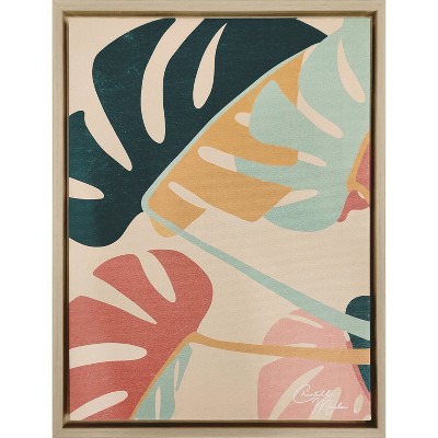 10" x 13" Palm Leaves Framed Canvas Wall Art - Chantell Marlow