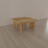 Royal Hampton Coffee Table Handcrafted Natural Acacia Wood Square Top with Diagonal Wide Panel Legs, 32 Inch - - 3 of 4