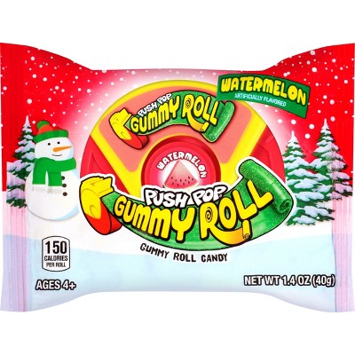 Christmas Holiday Push Pop Gummy Roll - 1.4oz