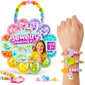 Klever Kits Jewelry Making Kit for Kids, 350+ Colorful Beads and Flower Case, DIY Bracelet Arts & Crafts, Birthday Christmas Gift for Girls Ages 3+ - 1 of 4