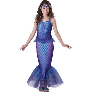 Halloween Express Girl's Mysterious Mermaid Costume - Size 9-10 - Blue - 1 of 1