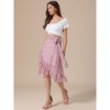 INSPIRE CHIC Women's High Waist Floral Summer Casual Ruffle Hem Tie Knot Lined A-Line Midi Skirts - 4 of 4