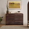 LuxenHome Modern Walnut Finish 6-Drawer Dresser, Engineered Wood Storage Chest with Rounded Corners Brown - 2 of 4