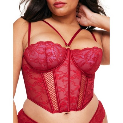 Women's Plus Size Sylvie Underwire Bustier - Pomegranate