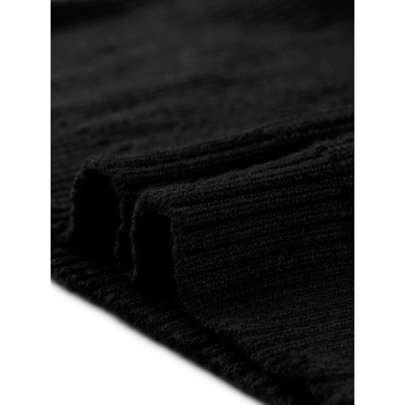 Seta T Women's Fall Winter Zipper V Neck Long Sleeve Slim Fit Casual Sweater Dress, 5 of 6