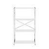INFURNIC Decorative Bookshelf 4 Tier Storage Shelf with Sturdy Chrome Metal Frame and Modern Minimalist Design, White, 11"*24"*42" - 2 of 4