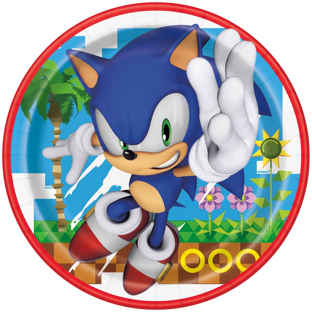 Sonic the Hedgehog 9" 8ct Paper Party Dinner Plates