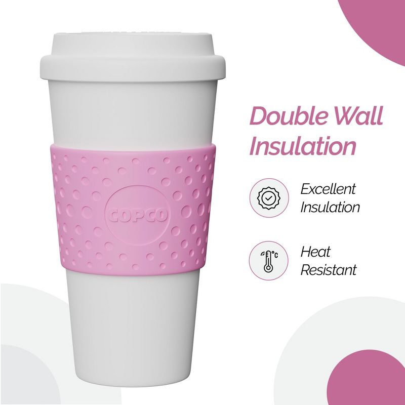 Copco Acadia 16 Ounce Double Walled Insulated Hot or Cold Travel Mug Spill Resistant Lid, 3 of 10
