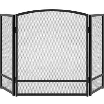 Best Choice Products 54.25x30.25in 3-Panel Steel Mesh Fireplace Screen, Spark Guard w/ Rustic Worn Finish