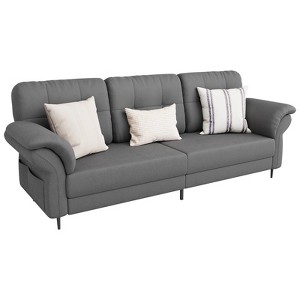 Seater Sofa Couch with Deep Seats and Removable Pillows, 84" Mid Century Modern Upholstered Sofa, Comfy Couches for Living Room, Apartment - 1 of 4