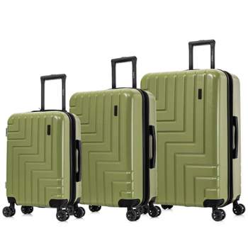 DUKAP Zahav Lightweight Hardside Spinner 3pc Luggage Set - Green