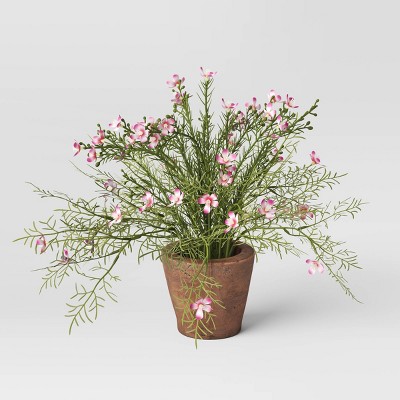 Artificial Small Mixed Florals in Terracotta Pot Green/Pink - Threshold™ designed with Studio McGee