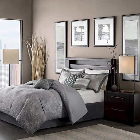 Gray Garner Modern Diamond Multiple, Grey King Size Bedroom Comforter Set