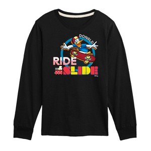 Boys' - Disney - Donald Duck Skater Ride & Slide Long Sleeve Graphic T-Shirt - 1 of 4