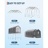 Outdoor Portable Storage Shed with Roll-Up Door & Vent, 240G Heavy-Duty Shelter Waterproof PE Tarp, UV-Resistant Storage Sheds for Motorcycle - 3 of 4