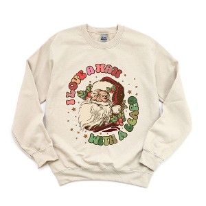 Simply Sage Market Women's Graphic Sweatshirt Love A Man With A Beard - 1 of 4