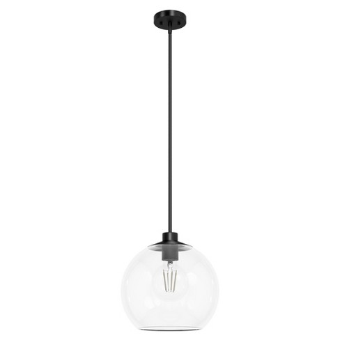 Hunter Fan Xidane with Clear Glass 1-Light Globe Pendant Ceiling Light Fixture Matte Black - image 1 of 4