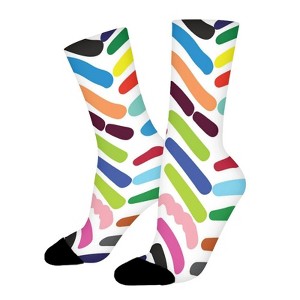 Herringbone Pattern Women Printed Crew Socks Funny Funky Socks Soft Polyester Novelty Gifts for Artists Men - 1 of 1