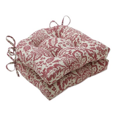 Red Fairhaven Reversible Chair Pad (Set Of 2) (16"X15.5") - Pillow Perfect