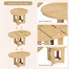 5 Piece Extendable Dining Table Set Dining Set with Removable Leaf, 4 Upholstered Dining Chairs, Natural+Beige - ModernLuxe - 4 of 4
