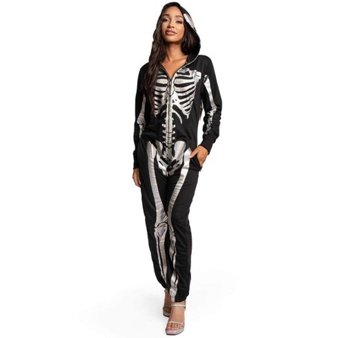 Tipsy Elves Halloween Skeleton Costume for Men - Comfy Easy Adult Onesie Jumpsuit - Men's Gold Skeleton Jumpsuit Halloween Costume Size Large - image 1 of 4