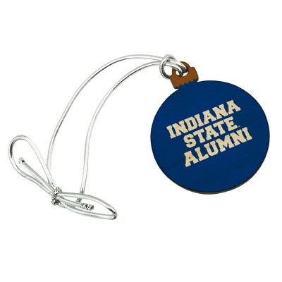 Indiana State University Alumni Mini Small Tiny Wood Christmas Tree Holiday Ornament