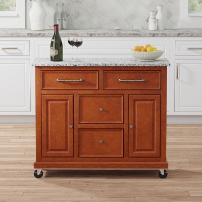 Glenwillow Home Kitchen Cart with Locking Casters - No-Tool Assembly