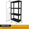 Plastic Shelves Garage Storage Shelf Heavy Duty Shelving Unit 4-Tier 57"H x 14"D x 30"W Black-400 lbs Total Capacity - 3 of 4