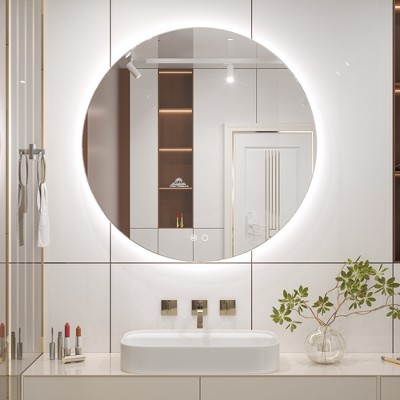 Keonjinn LED Backlit Bathroom Vanity Wall Mirror, 3 Color Temperatures Dimmable, Anti-Fog