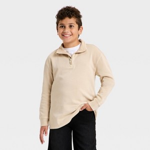 Boys' French Terry Quarter Zip Pullover Sweatshirt - Cat & Jack
