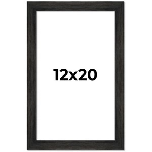 PosterPalooza | 12x20 Wide Barnwood Picture Frame, UV Acrylic, 6 Finishes - Grey, Brown, White, and Black - 1 of 4