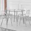 Nicbex Dining Table Set for 4 Kitchen Table Modern Luxurious Round Tempered Glass Dining Table Set with 4 Dining Chair - 2 of 4