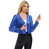 Anna-Kaci Women's Sequin Open Front Cardigan with Long Sleeves and Cropped Fit - 2 of 4
