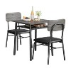 3-Piece Dining Table Set for 2, Wood Kitchen, Small Kitchen Table, Upholstered Chairs and Metal Frame, for Small Space, Apartment - 2 of 4