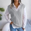 Coolmee Sweater Vest for Women V Neck Sleeveless Hollow Out Loose Pullover Sweater Vest - 3 of 4