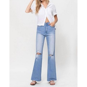 Women's High Rise Vintage Flare Jeans - FLYING MONKEY - 1 of 4