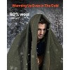 VEVOR Wool Camping Blanket, Large Warm Stadium Blanket, Waterproof & Windproof, Flame Retardant, 64" x 88" (80% Wool), Army Green - 3 of 4