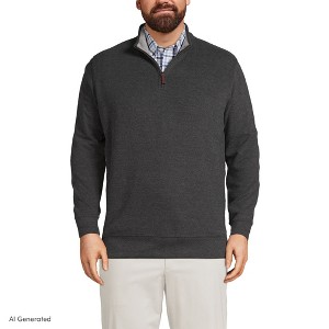 Lands' End Men's Big and Tall Bedford Rib Quarter Zip Sweater - 3X