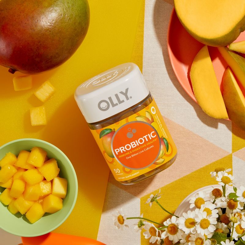 OLLY Probiotic Chewable Gummies for Immune and Digestive Support - Tropical Mango - 50ct, 3 of 11