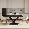 63" Modern Rectangular Dining Table for 6,Sintered Stone Top with Black Metal X-Leg Base-Maison Boucle - 3 of 4