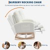 Nursery Rocking Glider Chair, Modern Armchair with USB Port and Side Pocket, Linen Fabric Upholstered, for Nursing Room, Living Room, Bedroom - 3 of 4