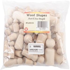 Hygloss Wood People 40/Pkg-Assorted Shapes & Sizes - 1 of 2