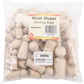 Wood People 40/Pkg-Assorted Shapes & Sizes