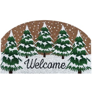 Briarwood Lane Winter Coir Doormat 30x18 Snow Capped Trees For Winter Coir Doormat - 1 of 3