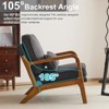 Karl Home Mid Century Solid Wood Accent Chair Upholstered Armchair with an Extra Pillow - 4 of 4