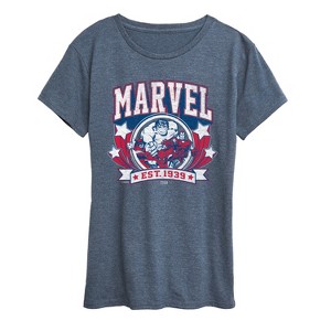 Women's - Marvel - Collegiate Americana Short Sleeve Graphic T-Shirt - 1 of 4