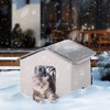 VEVOR Heated Cat House, Outdoor Kitty Shelter with Adjustable Temperature and Timer, 600D Oxford Cloth Foldable Cat Shelter, Gray (Middle) - 2 of 4
