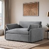 50*43" Oversized Chenille Single Sofa Chair,Wide and Deep Seat Accent Chair,Modern Upholstered Comfy Armchair with Pillows - Leovsnove - 2 of 4